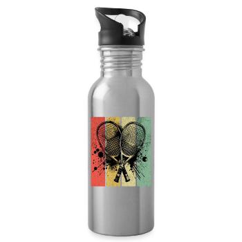 Squash Retro - Water bottle with straw - silver - Right