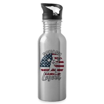 Squash Sayings - Water bottle with straw - silver - Right