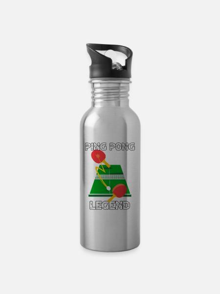 Ping Pong Legende - Trinkflasche mit integriertem Trinkhalm -