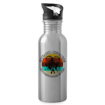 Squash Sayings - Water bottle with straw - silver - Right