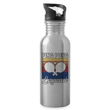 Légende du Ping Pong Hommes - Gourde avec paille intégrée - argent clair - Droite