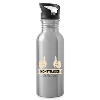Legendary moneymaker - Water bottle with straw - silver - Right