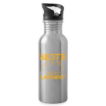 Farmer Gift Idea - Water bottle with straw - silver - Right