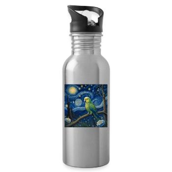 Mönchssittich Starry Night - Trinkflasche mit integriertem Trinkhalm - Lightsilver - Rechts