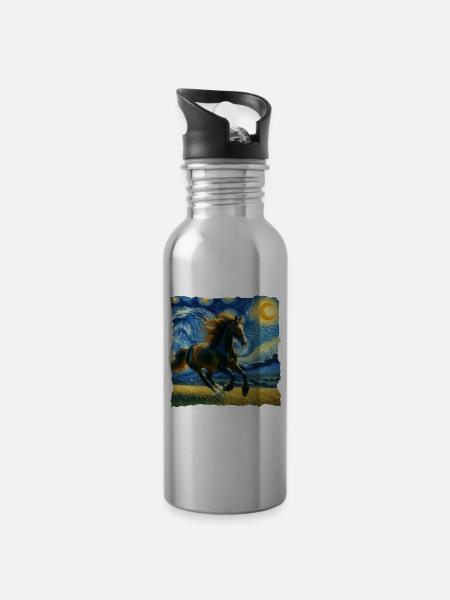 Traber Starry Night - Trinkflasche mit integriertem Trinkhalm - Lightsilver
