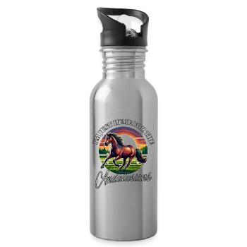 Funny Andalusian sayings - Water bottle with straw - silver - Right