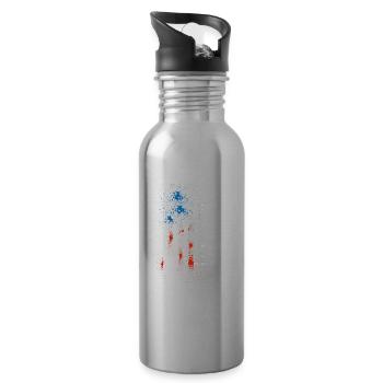 Vieil homme sarcastique - Gourde avec paille intégrée - argent clair - Droite