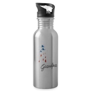 Sarkastischer Opa - Trinkflasche mit integriertem Trinkhalm - Lightsilver - Rechts