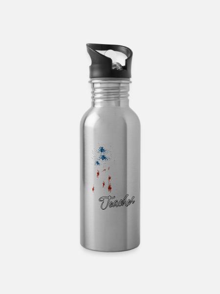 Sarkastischer Lehrer - Trinkflasche mit integriertem Trinkhalm - 