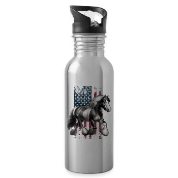 Shire Horse US Shire Horse - Trinkflasche mit integriertem Trinkhalm - Lightsilver - Rechts