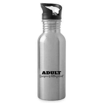Sarcastique Sarcastique pour adultes - Gourde avec paille intégrée - argent clair - Droite