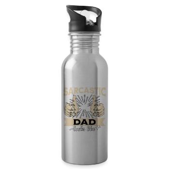 Sarcastique Sarcastique de papa - Gourde avec paille intégrée - argent clair - Droite