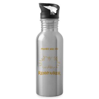 Racer Saying - Water bottle with straw - silver - Right