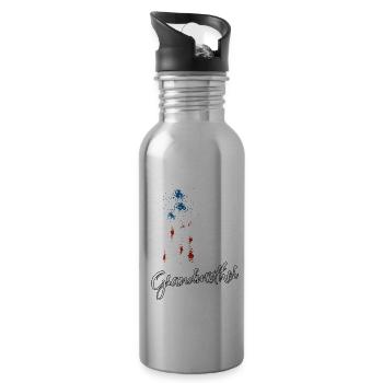 Sarkastische Grossmutter - Trinkflasche mit integriertem Trinkhalm - Lightsilver - Rechts