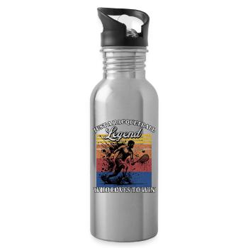 US Racquetball Player - Water bottle with straw - silver - Right
