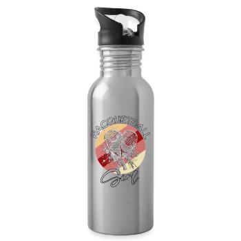 Racquetball Girl - Trinkflasche mit integriertem Trinkhalm - Lightsilver - Rechts