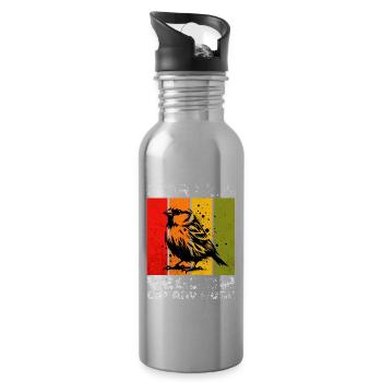 Yellow Canary Yellow-bellied Girlitz - Water bottle with straw - silver - Right