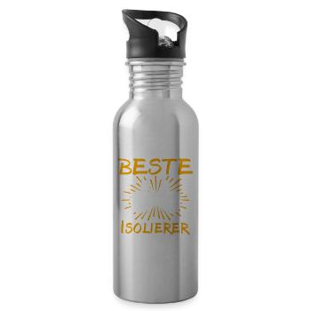 Isolierer Geschenkidee - Trinkflasche mit integriertem Trinkhalm - Lightsilver - Rechts