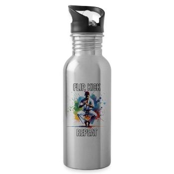 Drôle de dicton de capoeira - Gourde avec paille intégrée - argent clair - Droite