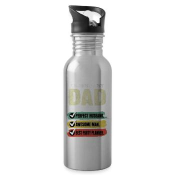 Organisateur de fête de papa Fête des pères - Gourde avec paille intégrée - argent clair - Droite