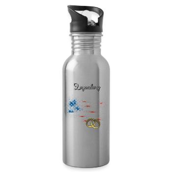 Hochzeitsplaner US - Trinkflasche mit integriertem Trinkhalm - Lightsilver - Rechts