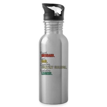 Papa créateur de contenu - Gourde avec paille intégrée - argent clair - Droite