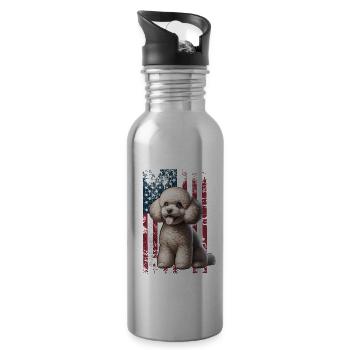 Poodle US Pudel - Trinkflasche mit integriertem Trinkhalm - Lightsilver - Rechts