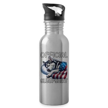 Sled Dog US Sleep Shirt Husky - Water bottle with straw - silver - Right