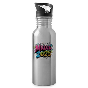 Malle 2025 Mallorca - Trinkflasche mit integriertem Trinkhalm - Lightsilver - Rechts