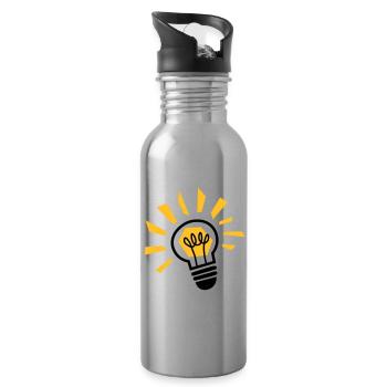Light bulb - light bulb - ampoule - lamp - light - Water bottle with straw - silver - Right