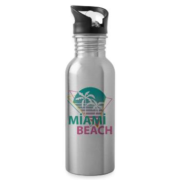 Miami Beach - Gourde avec paille intégrée - argent clair - Droite