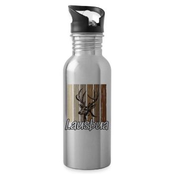Lausbua Hirsch Lederhosen - Trinkflasche mit integriertem Trinkhalm - Lightsilver - Rechts