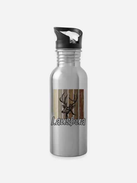 Lausbua Hirsch Lederhosen - Trinkflasche mit integriertem Trinkhalm -