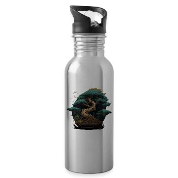 Miniaturbaum - Trinkflasche mit integriertem Trinkhalm - Lightsilver - Rechts