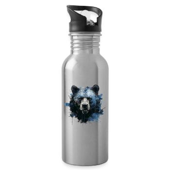 Bear Head - Trinkflasche mit integriertem Trinkhalm - Lightsilver - Rechts