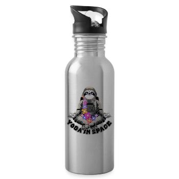Yoga in Space - Trinkflasche mit integriertem Trinkhalm - Lightsilver - Rechts