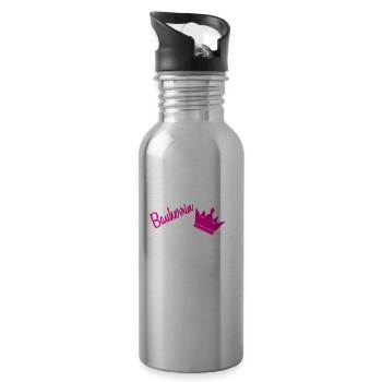 Bauherr Baumeister Hausbau Bauherrin Geschenk - Trinkflasche mit integriertem Trinkhalm - Lightsilver - Rechts