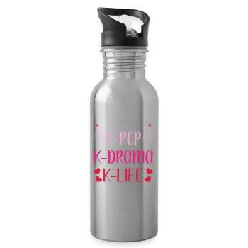 Kdrama K-Drame K Drame Séoul Kpop K-Pop Hallyu - Gourde avec paille intégrée - argent clair - Droite
