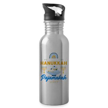 Chanukka Hanukka Dreidel Latkes Hanukkah - Trinkflasche mit integriertem Trinkhalm - Lightsilver - Rechts