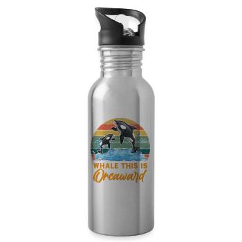 Orca Ozean Wal Orca Fan Meerestier - Trinkflasche mit integriertem Trinkhalm - Lightsilver - Rechts