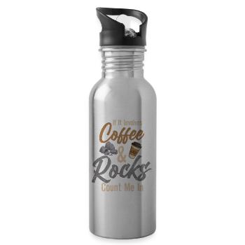 Geologie Geologe - Trinkflasche mit integriertem Trinkhalm - Lightsilver - Rechts