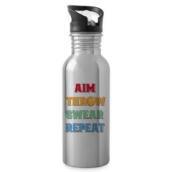 Boccia Player Boccia game Boule - Water bottle with straw - silver - Right