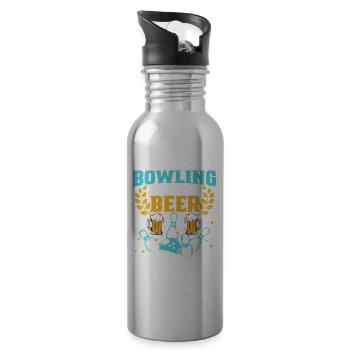Bowling Skittles Bowler Bowling Club - Gourde avec paille intégrée - argent clair - Droite