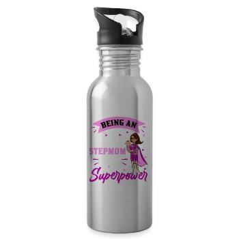 Stiefmutter - Trinkflasche mit integriertem Trinkhalm - Lightsilver - Rechts