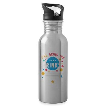 I'll Bring The Drinks 7 - Trinkflasche mit integriertem Trinkhalm - Lightsilver - Rechts
