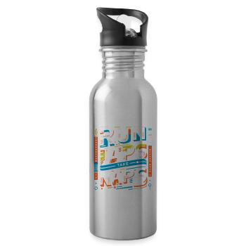 Run Laps Take Naps 7 - Trinkflasche mit integriertem Trinkhalm - Lightsilver - Rechts