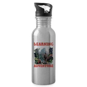 Learning Is An Adventure And I'm Your Guide 2 - Trinkflasche mit integriertem Trinkhalm - Lightsilver - Rechts