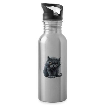 No Talk Me I'm Angy 2 - Trinkflasche mit integriertem Trinkhalm - Lightsilver - Rechts