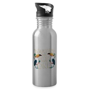 Toucans Are Better Than One 6 - Trinkflasche mit integriertem Trinkhalm - Lightsilver - Rechts