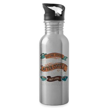 After Coffee I Hate Everyone I Feel Good About It4 - Trinkflasche mit integriertem Trinkhalm - Lightsilver - Rechts